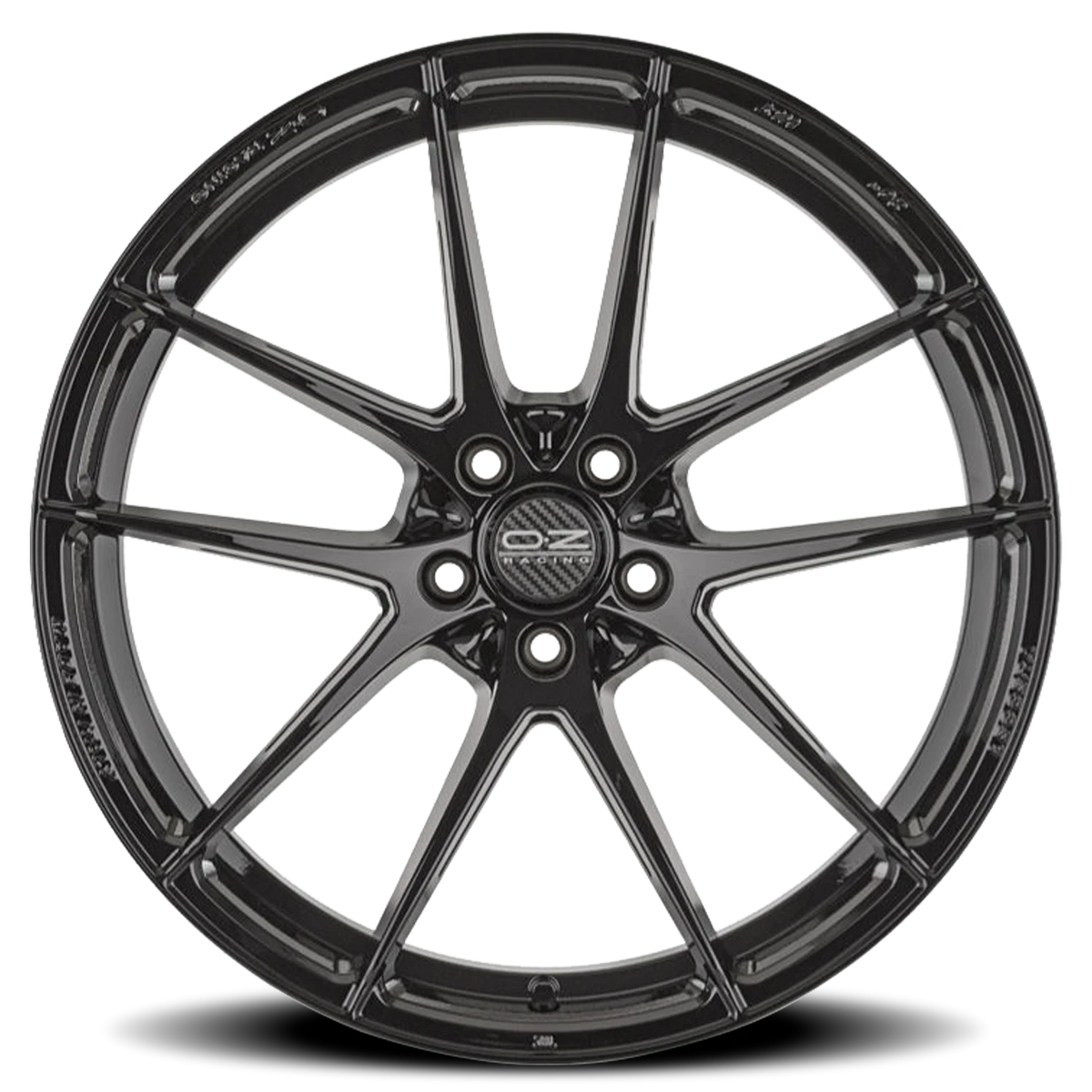 OZ Racing Leggera HLT Gloss Black 19x8 +45 5x108mm 75mm - Wheelwiz