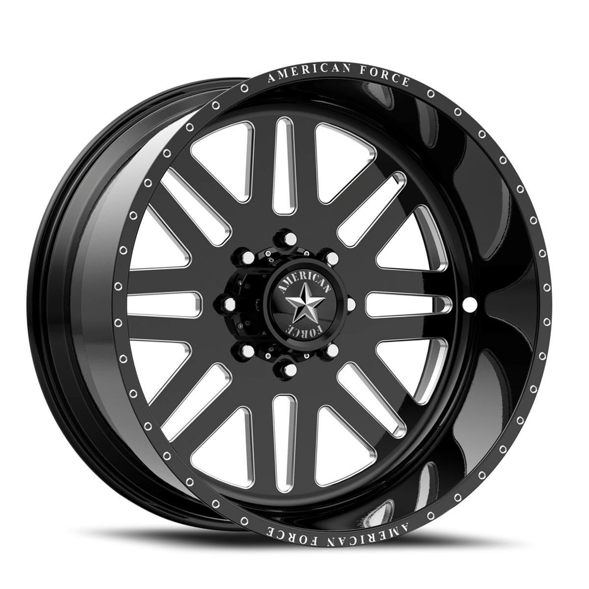 American Force 9 Liberty SS Gloss Black W/ Machined 22x16 -101 6x135mm 87.1mm - Wheelwiz