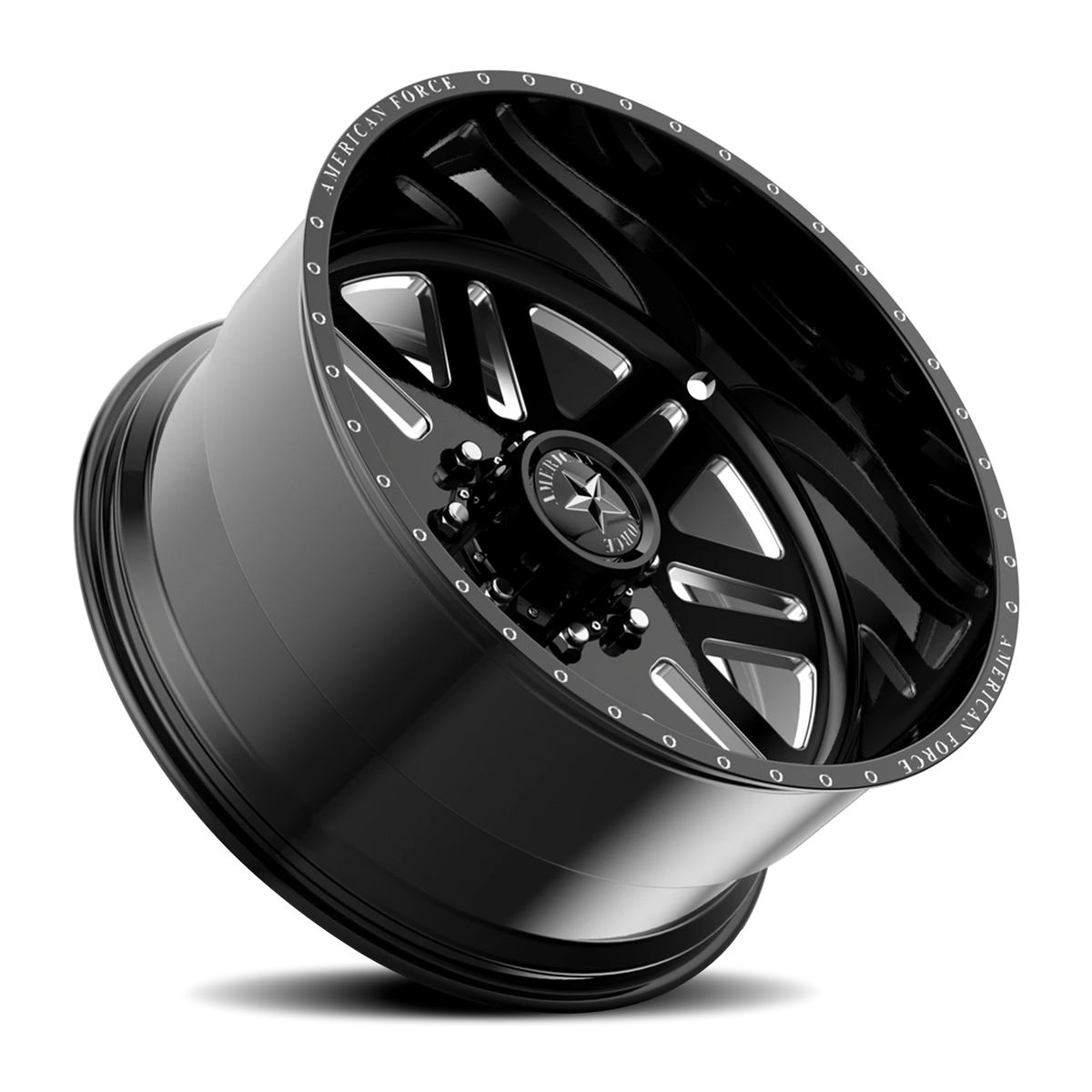 American Force 9 Liberty SS Gloss Black W/ Machined 22x16 -101 8x170mm 125.2mm - Wheelwiz