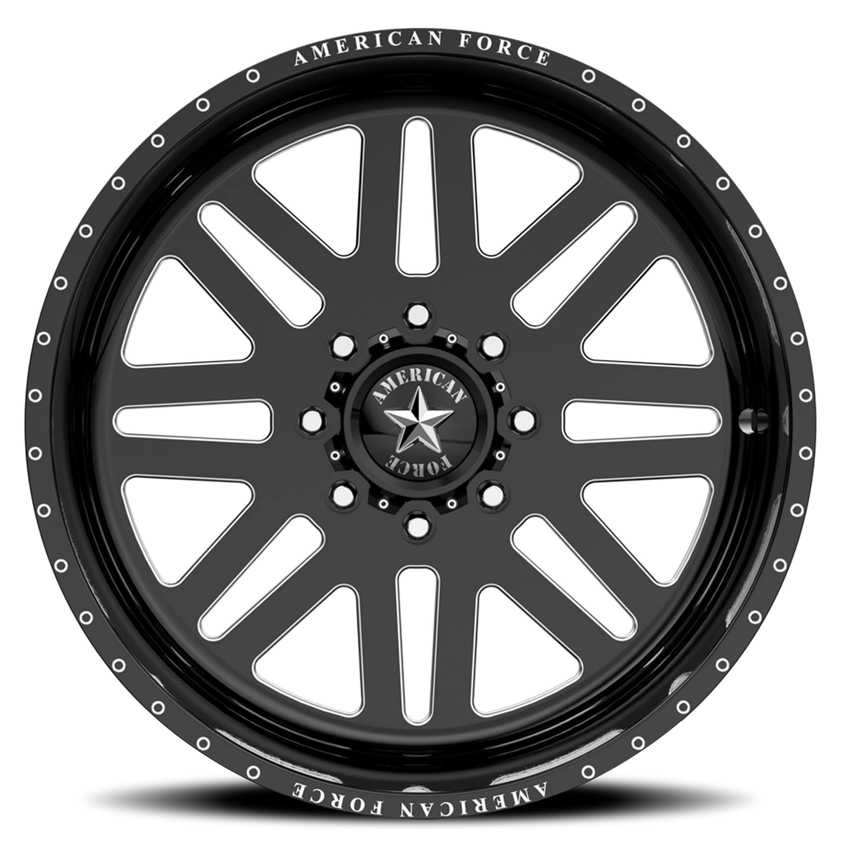 American Force 9 Liberty SS Gloss Black W/ Machined 22x16 -101 8x165.1mm 122mm - Wheelwiz