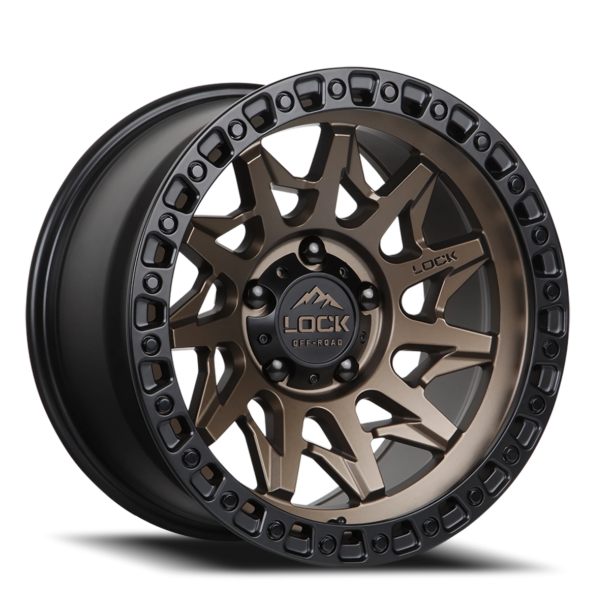 Lock Offroad Lunatic Matte Bronze W/ Matte Black Ring 18x9 -12 5x127mm 71.6mm