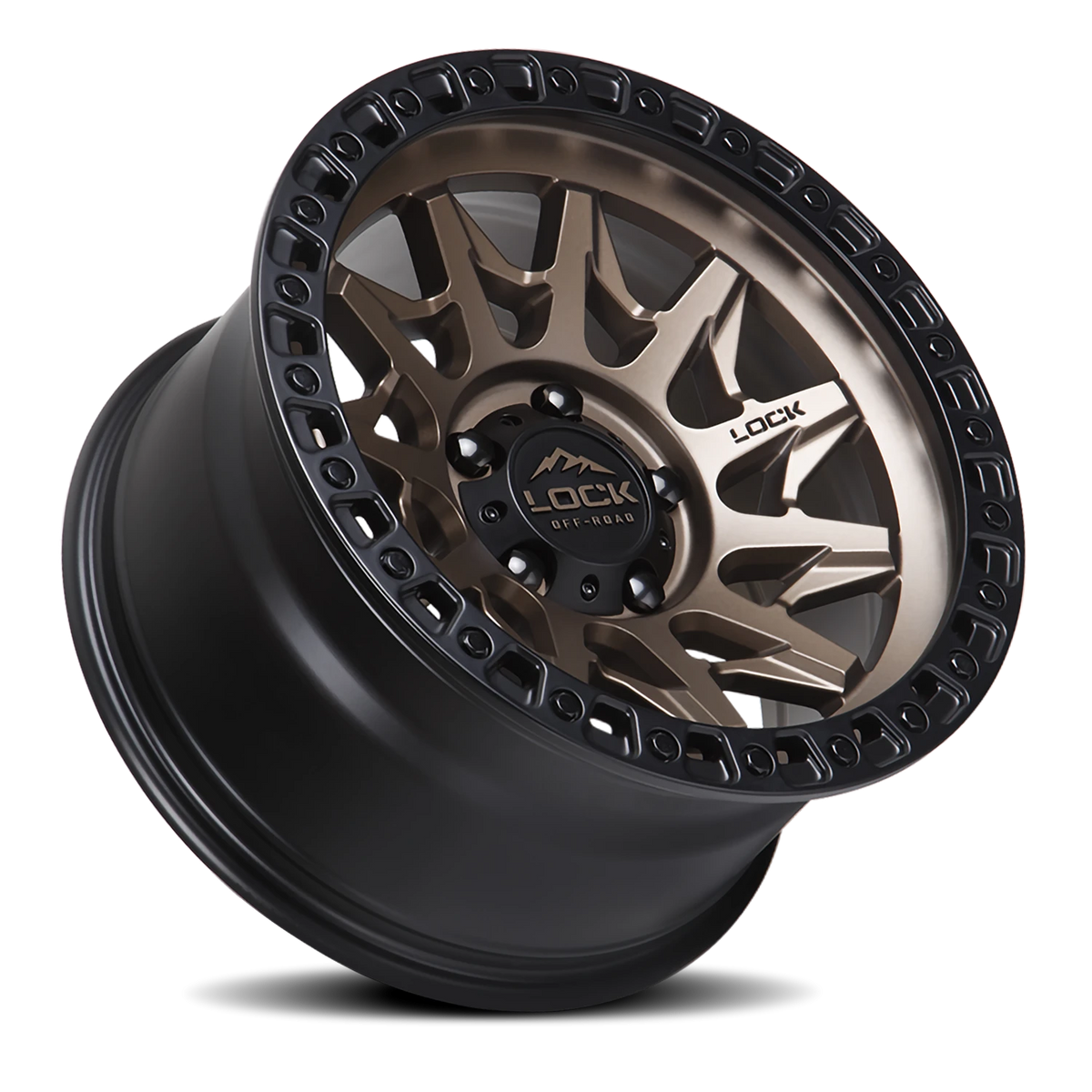 Lock Offroad Lunatic Matte Bronze W/ Matte Black Ring 20x10 -18 5x127mm 71.6mm