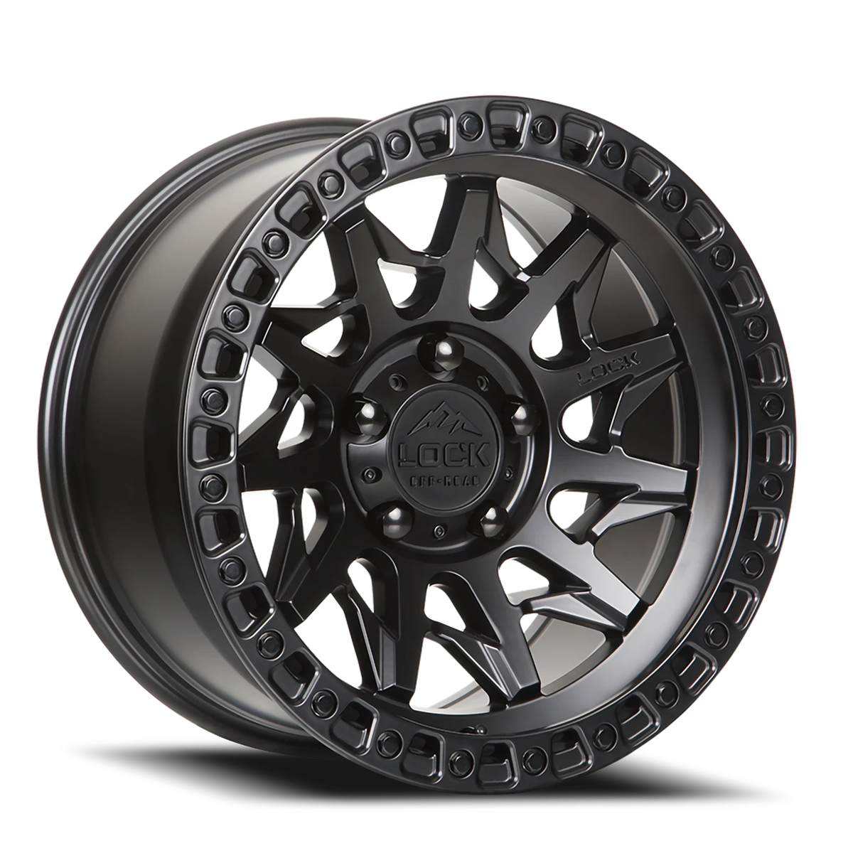 Lock Offroad Lunatic Matte Black W/ Matte Black Ring 17x9 -12 6x139.7mm 106.2mm