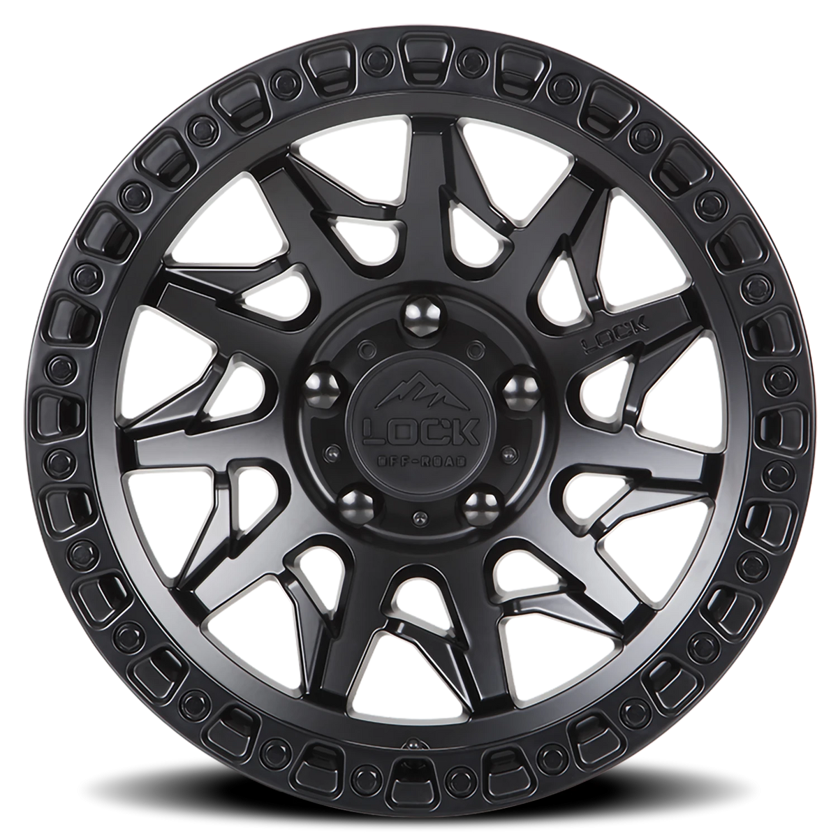 Lock Offroad Lunatic Matte Black W/ Matte Black Ring 20x10 -18 6x139.7mm 106.2mm
