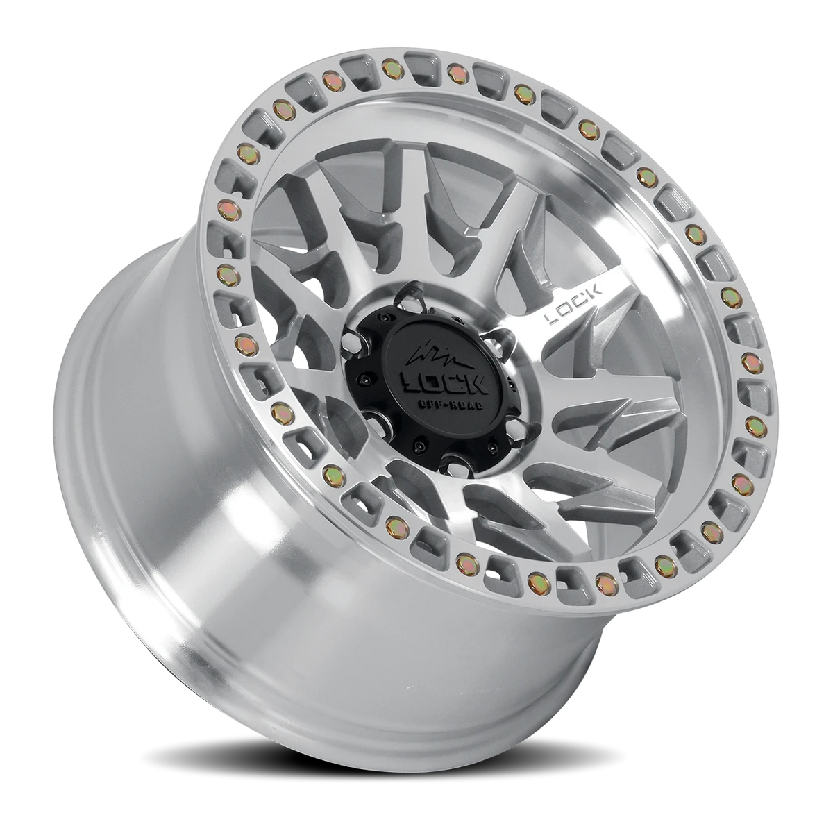 Lock Offroad Lunatic Machined Silver W/ Clear Coat 17x9 +12 8x170mm 125.2mm