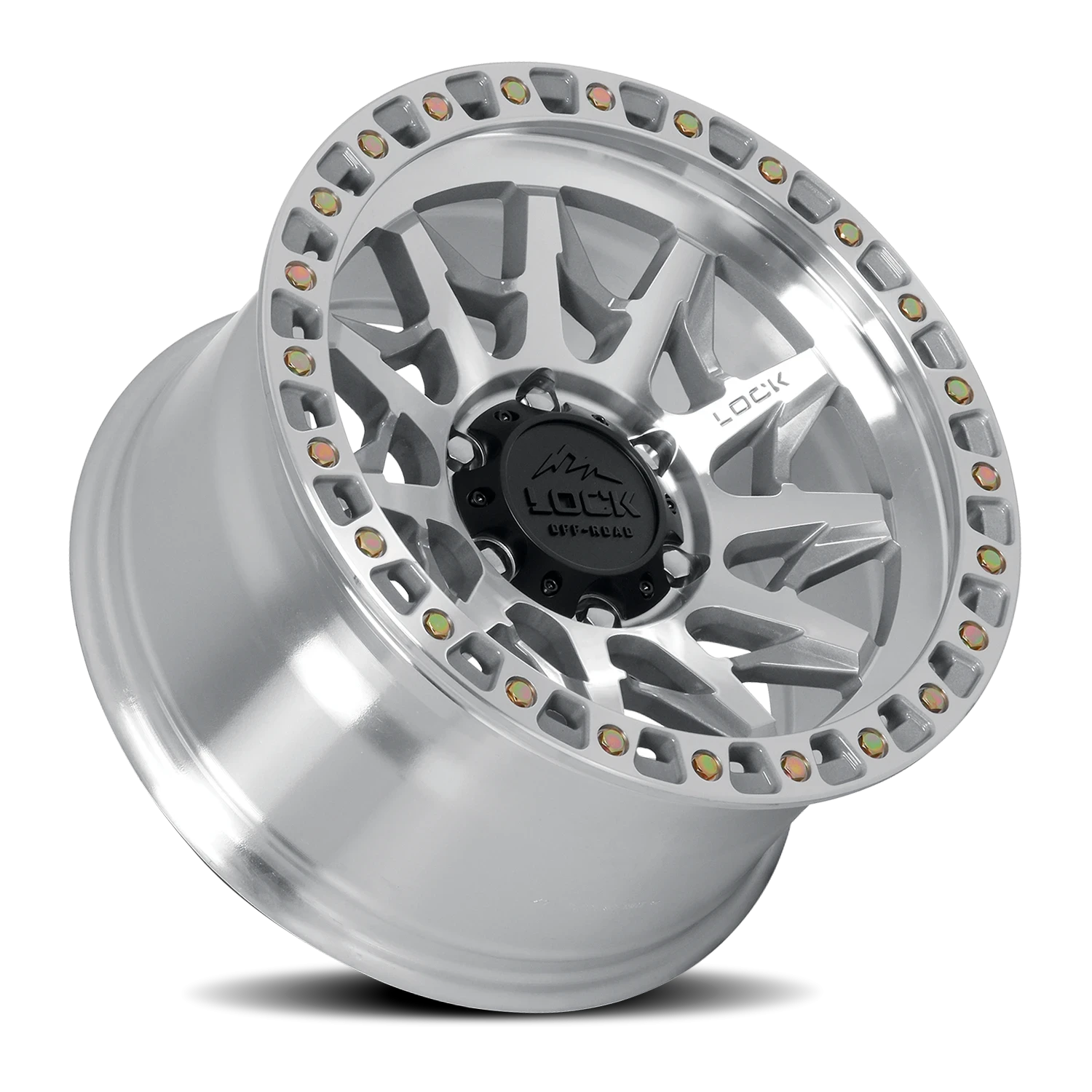 Lock Offroad Lunatic Machined Silver W/ Clear Coat 17x9 +12 8x170mm 125.2mm - Wheelwiz