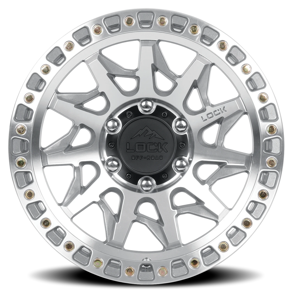Lock Offroad Lunatic Machined Silver W/ Clear Coat 17x9 +12 8x165.1mm 125.2mm