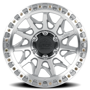 Lock Offroad Lunatic Machined Silver W/ Clear Coat 17x9 +1 8x165.1mm 125.2mm
