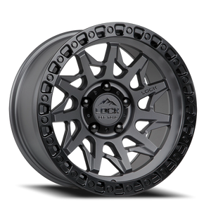 Lock Offroad Lunatic Matte Grey W/ Matte Black Ring 17x9 -12 6x139.7mm 106.2mm