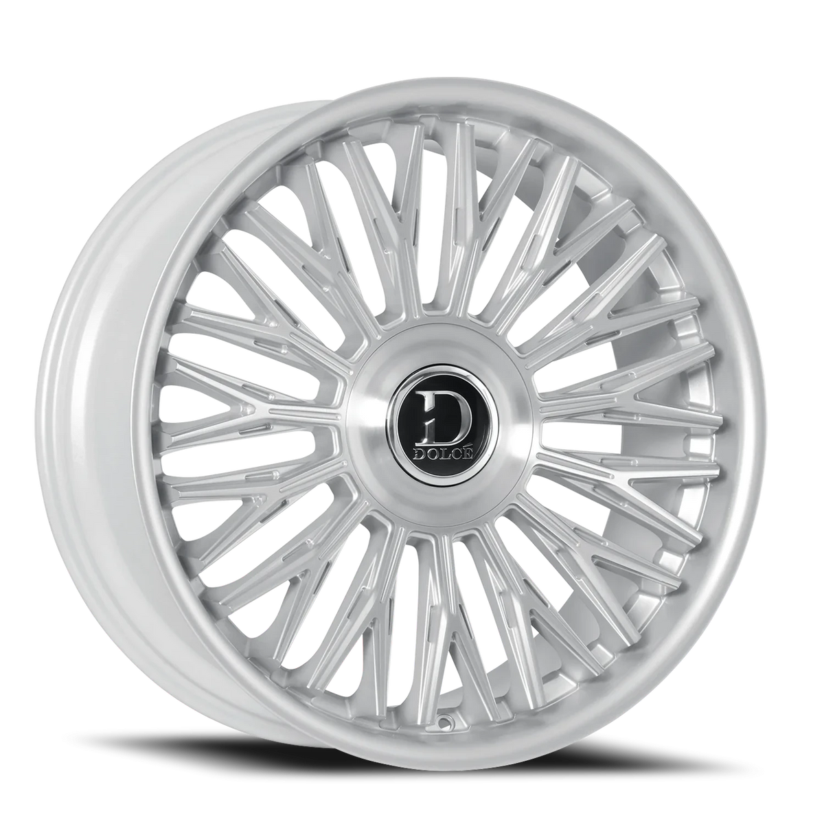 Dolce Luxury Lusso Gloss Silver W/ Brushed Face-Stainless Lip 24x10 +25 6x135|6x139.7mm 106.2mm