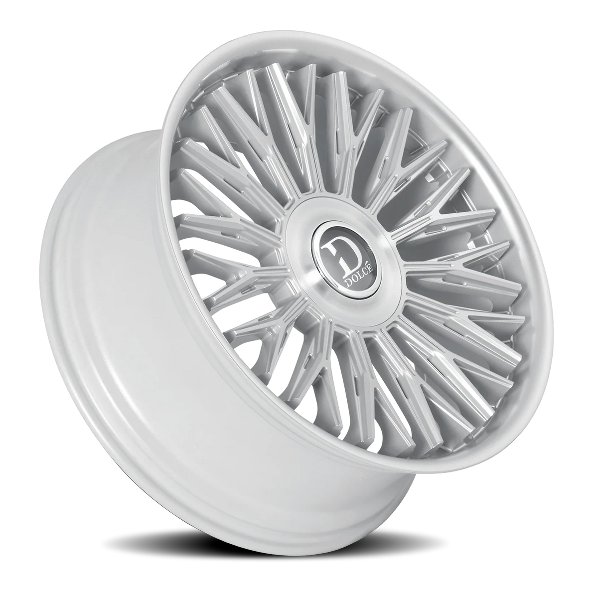 Dolce Luxury Lusso Gloss Silver W/ Brushed Face-Stainless Lip 22x10.5 +35 5x112|5x120mm 74.1mm