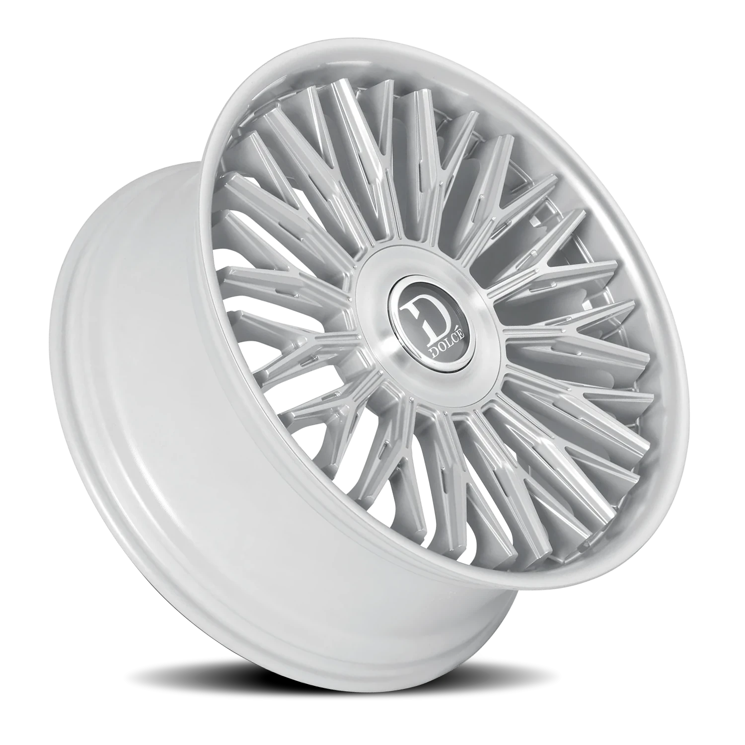 Dolce Luxury Lusso Gloss Silver W/ Brushed Face-Stainless Lip 22x9.5 +30 6x135|6x139.7mm 106.2mm
