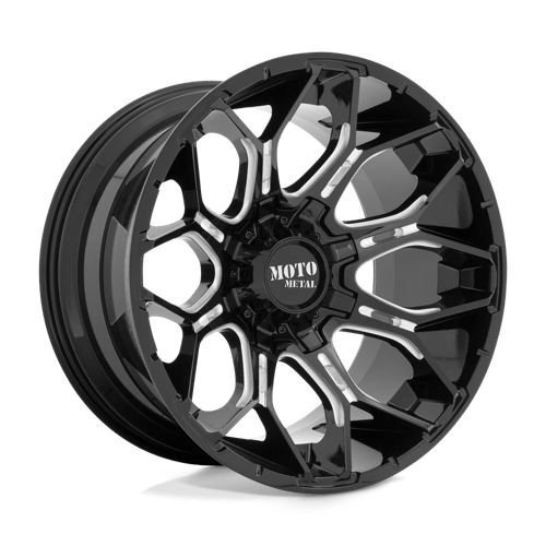 Moto Metal MO808 SNIPER Gloss Black Milled 20x10 -18 8x165.1mm 125.1mm - Wheelwiz