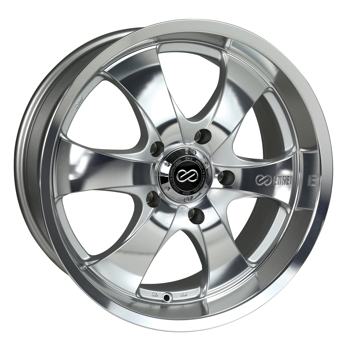 Enkei M6 Silver Mach 17x8 +10 5x127mm 71.6mm - WheelWiz
