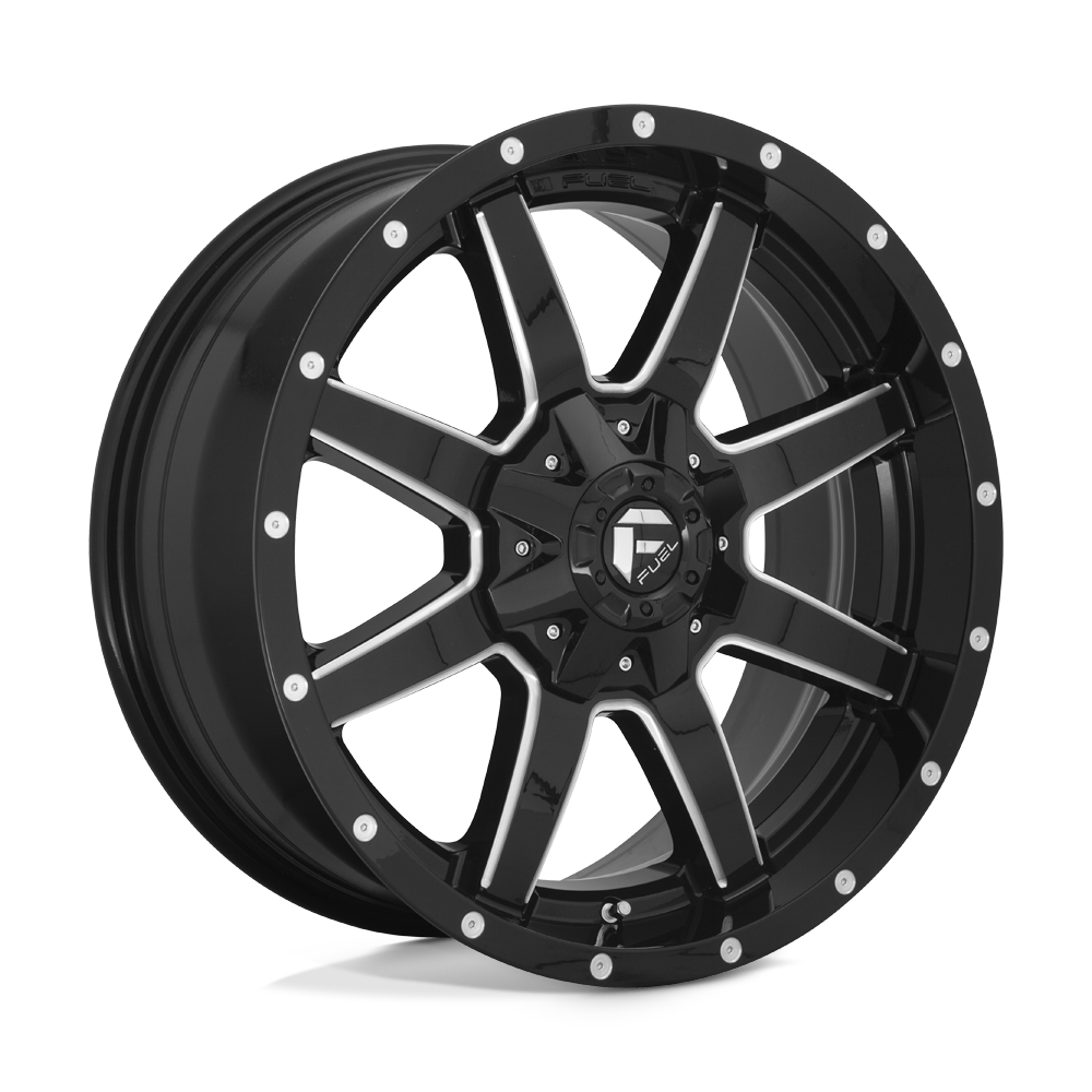 Fuel Offroad D610 MAVERICK Gloss Black Milled 20x10 -12 8x180mm 125.1mm - WheelWiz