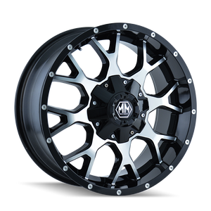Mayhem WARRIOR Gloss black machined 18x9 -12 5x114.3|5x127mm 87mm - Wheelwiz
