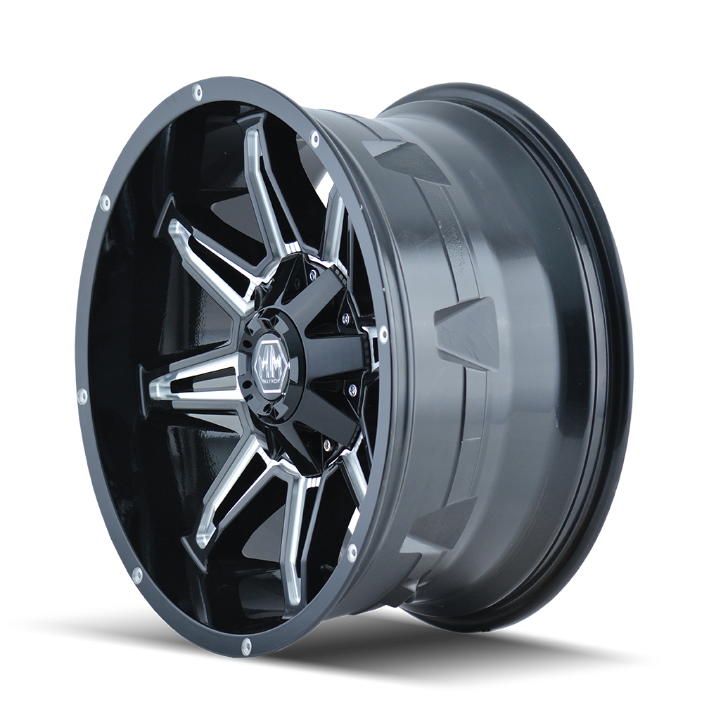 Mayhem RAMPAGE Gloss black milled 17x9 -12 6x135|6x139.7mm 106mm - Wheelwiz