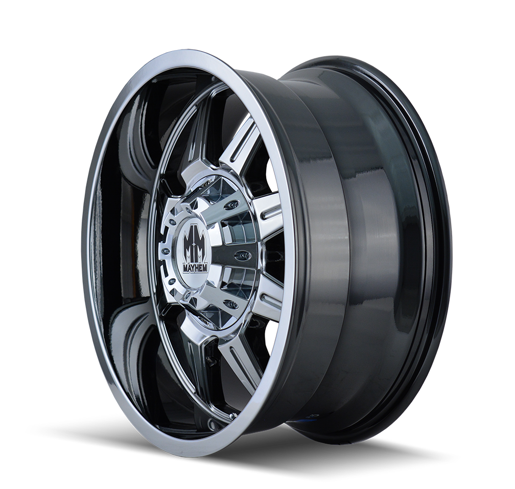 Mayhem MONSTIR Chrome 20x10 -12 8x165.1|8x170mm 130.8mm - Wheelwiz