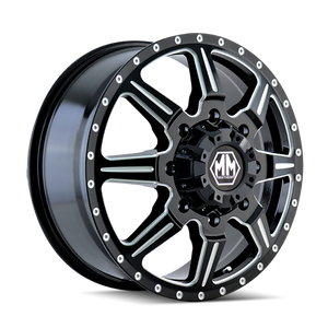 Mayhem MONSTIR Gloss black milled 19.5x6.75 +102 8x200mm 142mm - WheelWiz