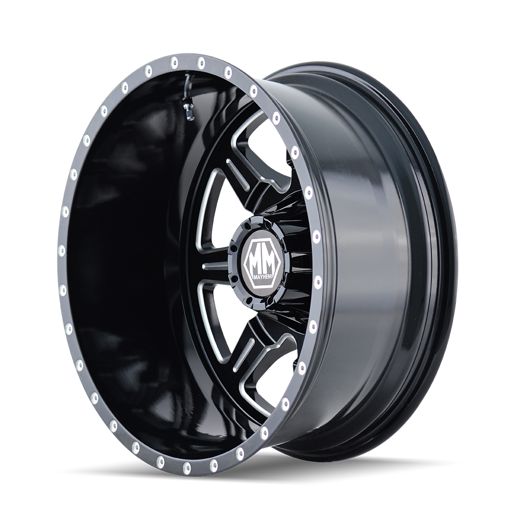 Mayhem MONSTIR Gloss black milled 19.5x6.75 -143 8x200mm 142mm - WheelWiz