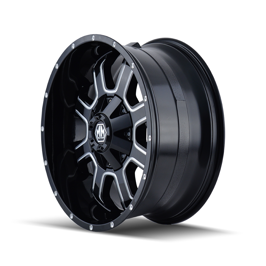 Mayhem FIERCE Gloss black milled 20x10 -19 5x127|5x139.7mm 87mm - Wheelwiz