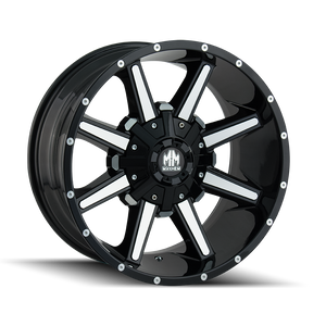 Mayhem ARSENAL Gloss black machined 18x9 -12 6x135|6x139.7mm 106mm - Wheelwiz