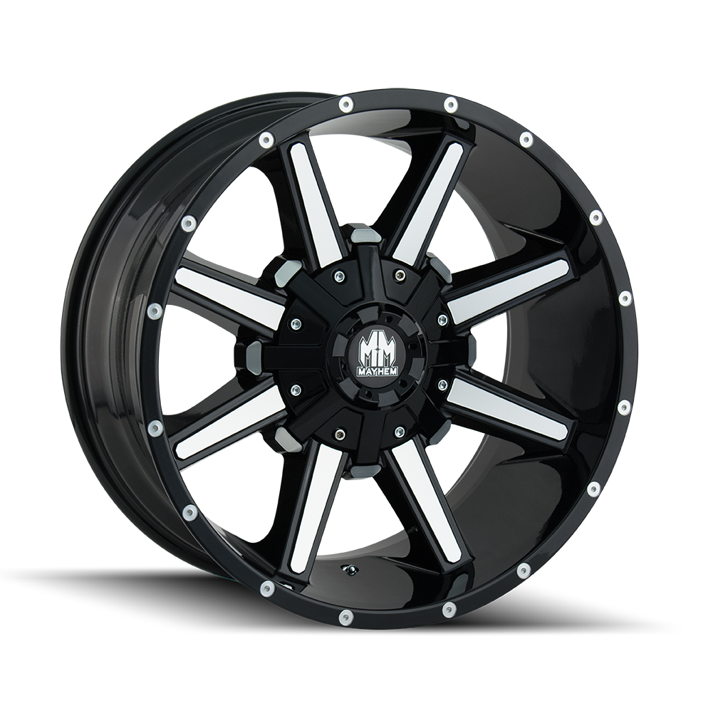 Mayhem ARSENAL Gloss black machined 20x10 -19 8x180mm 124.1mm - Wheelwiz