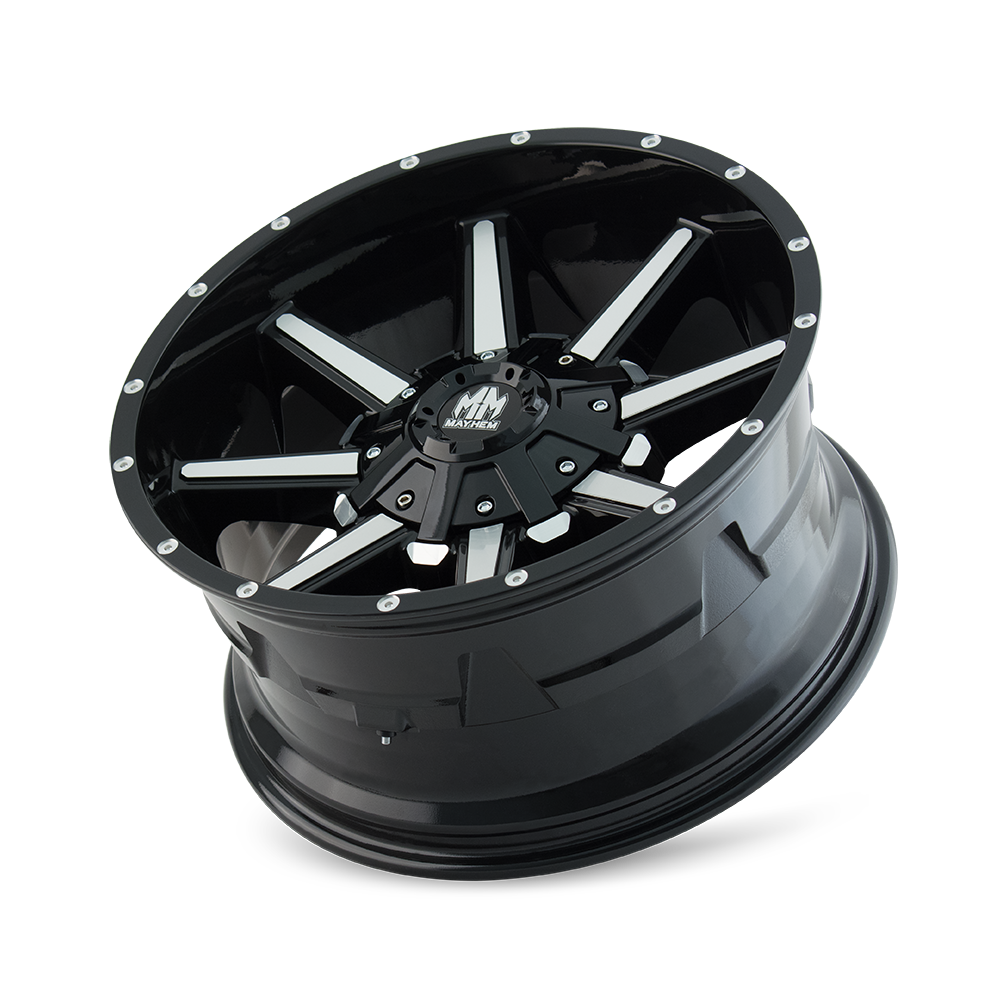 Mayhem ARSENAL Gloss black machined 17x9 -12 6x135|6x139.7mm 106mm - Wheelwiz