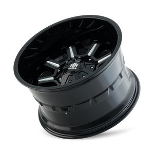 Mayhem COMBAT Gloss black milled 18x9 -12 8x165.1|8x170mm 130.8mm - Wheelwiz