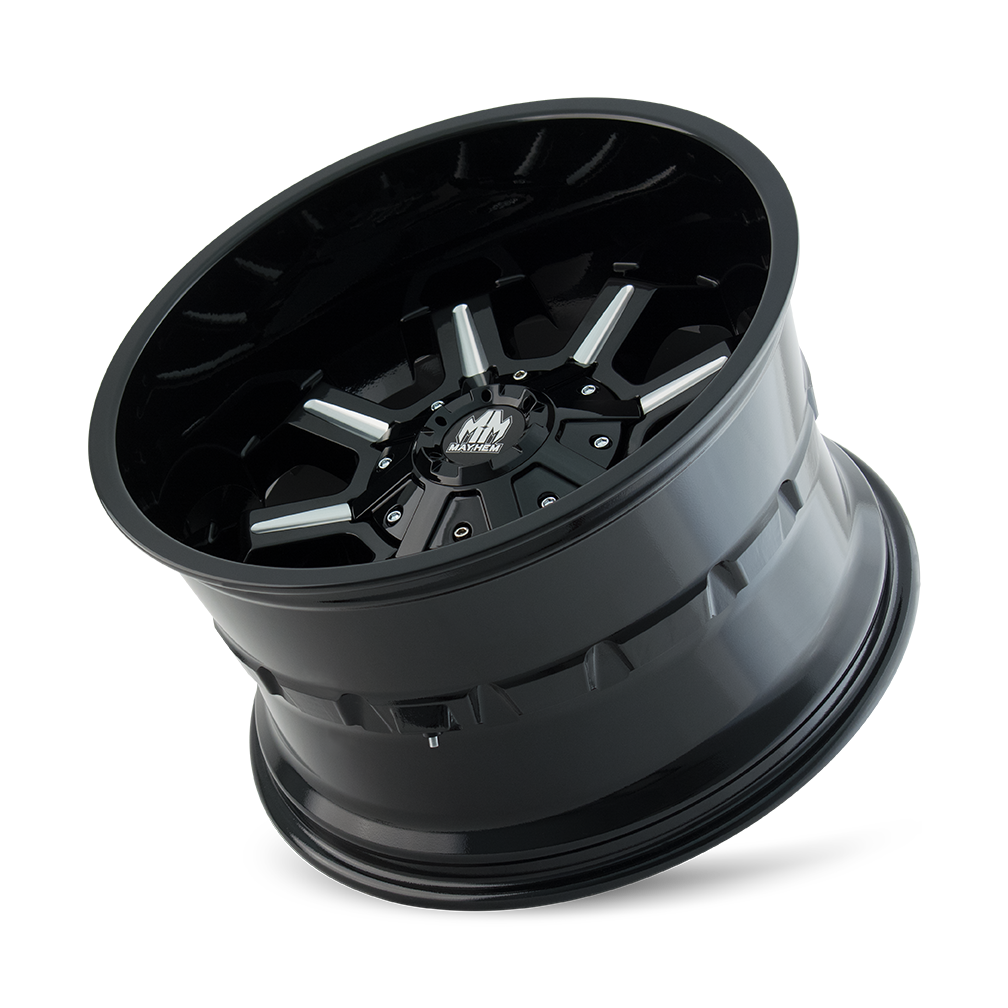 Mayhem COMBAT Gloss black milled 20x9 +18 8x180mm 124.1mm - Wheelwiz