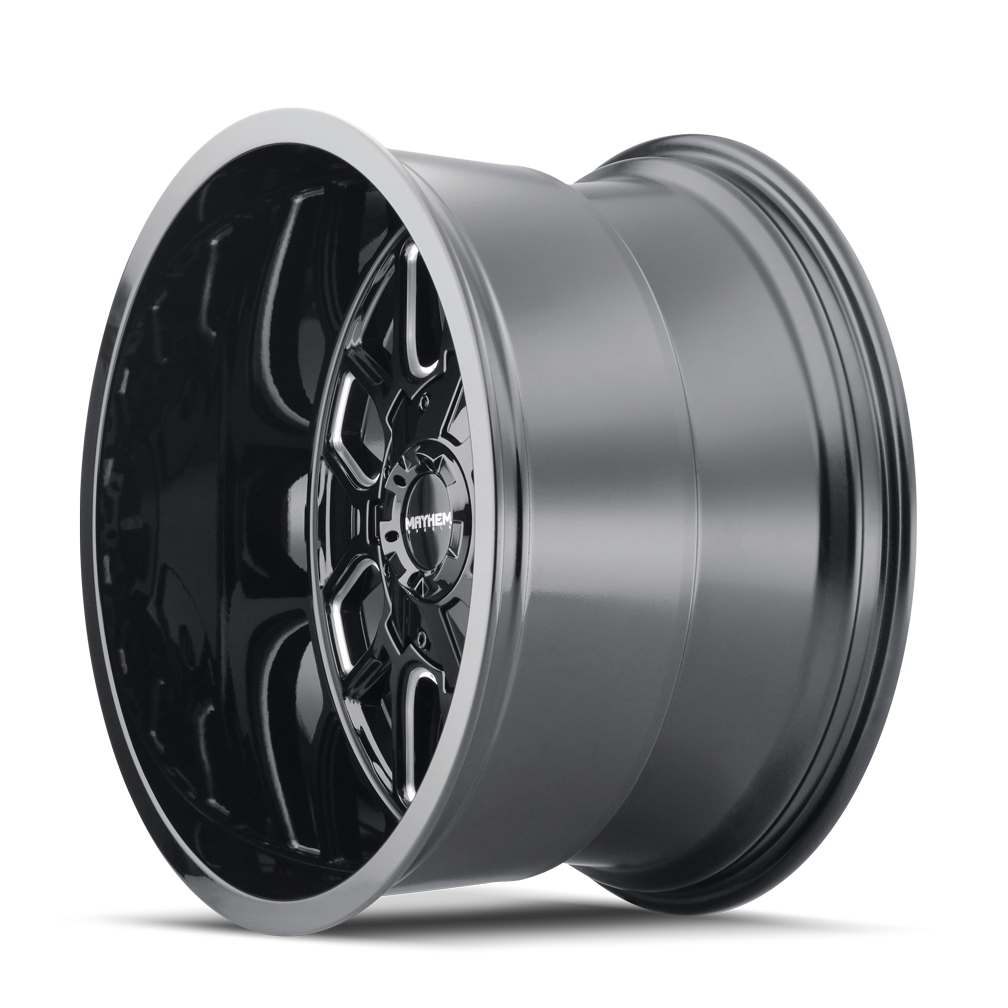 Mayhem COGENT Gloss black milled 20x9 +18 8x165.1|8x170mm 130.8mm