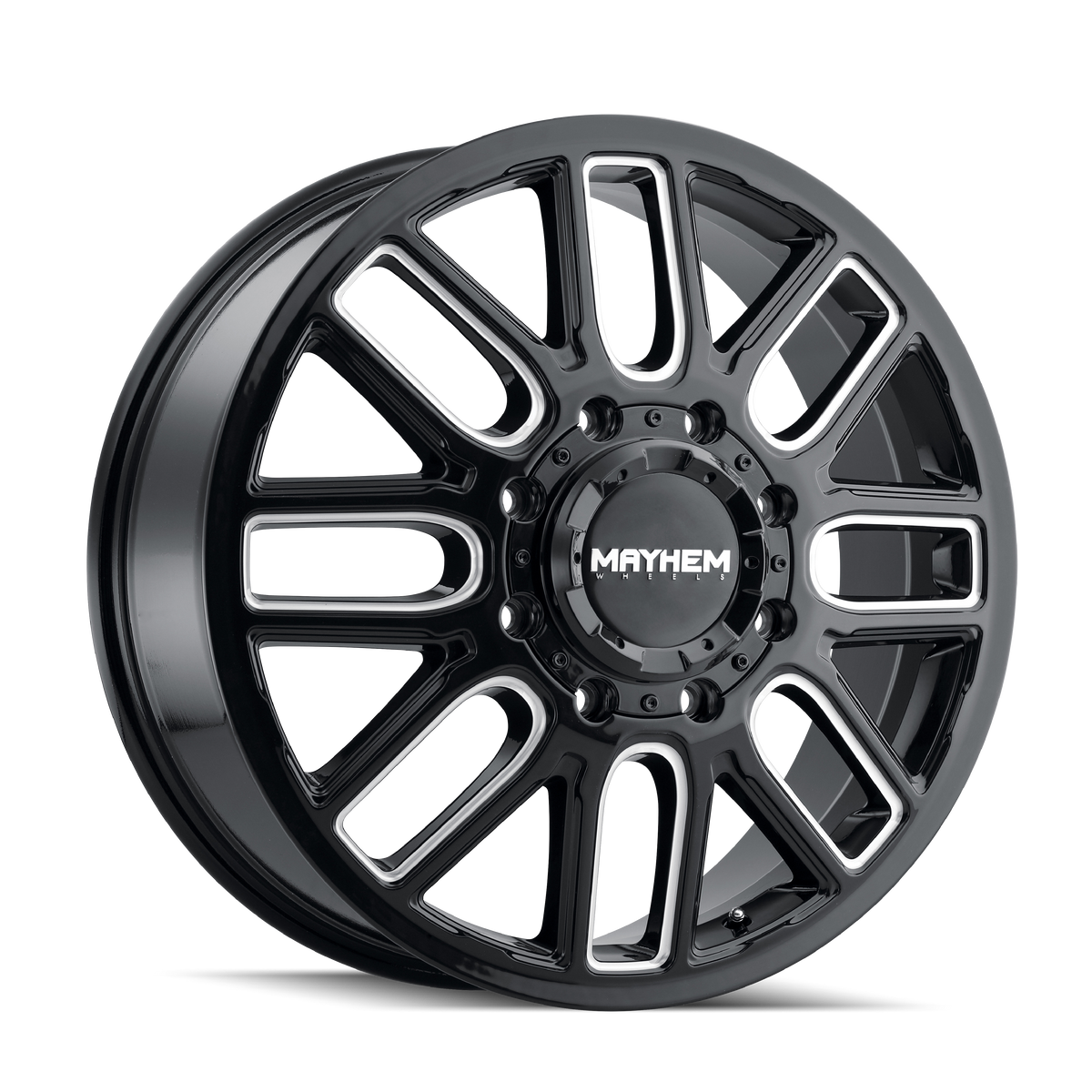 Mayhem COGENT DUALLY Gloss black milled 20x8.25 +115 8x165.1mm 121.3mm - Wheelwiz