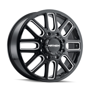 Mayhem COGENT DUALLY Gloss black milled 20x8.25 +115 8x165.1mm 121.3mm - Wheelwiz