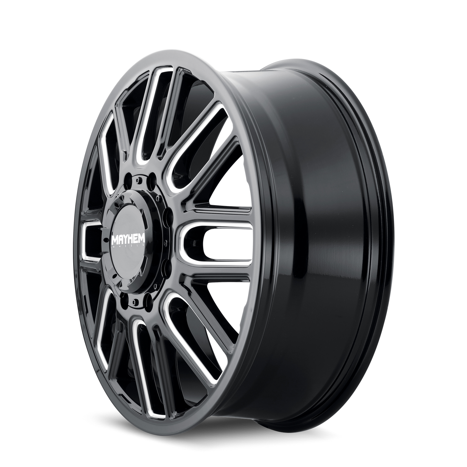 Mayhem COGENT DUALLY Gloss black milled 20x8.25 +115 8x165.1mm 121.3mm - Wheelwiz