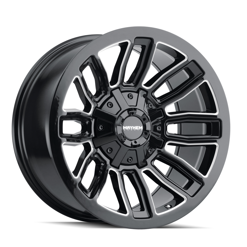 Mayhem DECOY Gloss black milled 20x10 -19 8x165.1|8x170mm 130.8mm - Wheelwiz