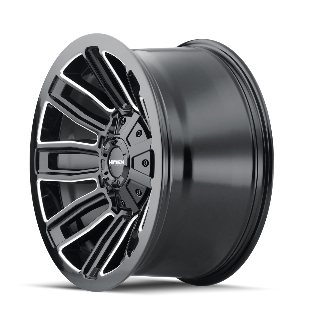 Mayhem DECOY Gloss black milled 20x9 +18 6x135|6x139.7mm 106mm - Wheelwiz