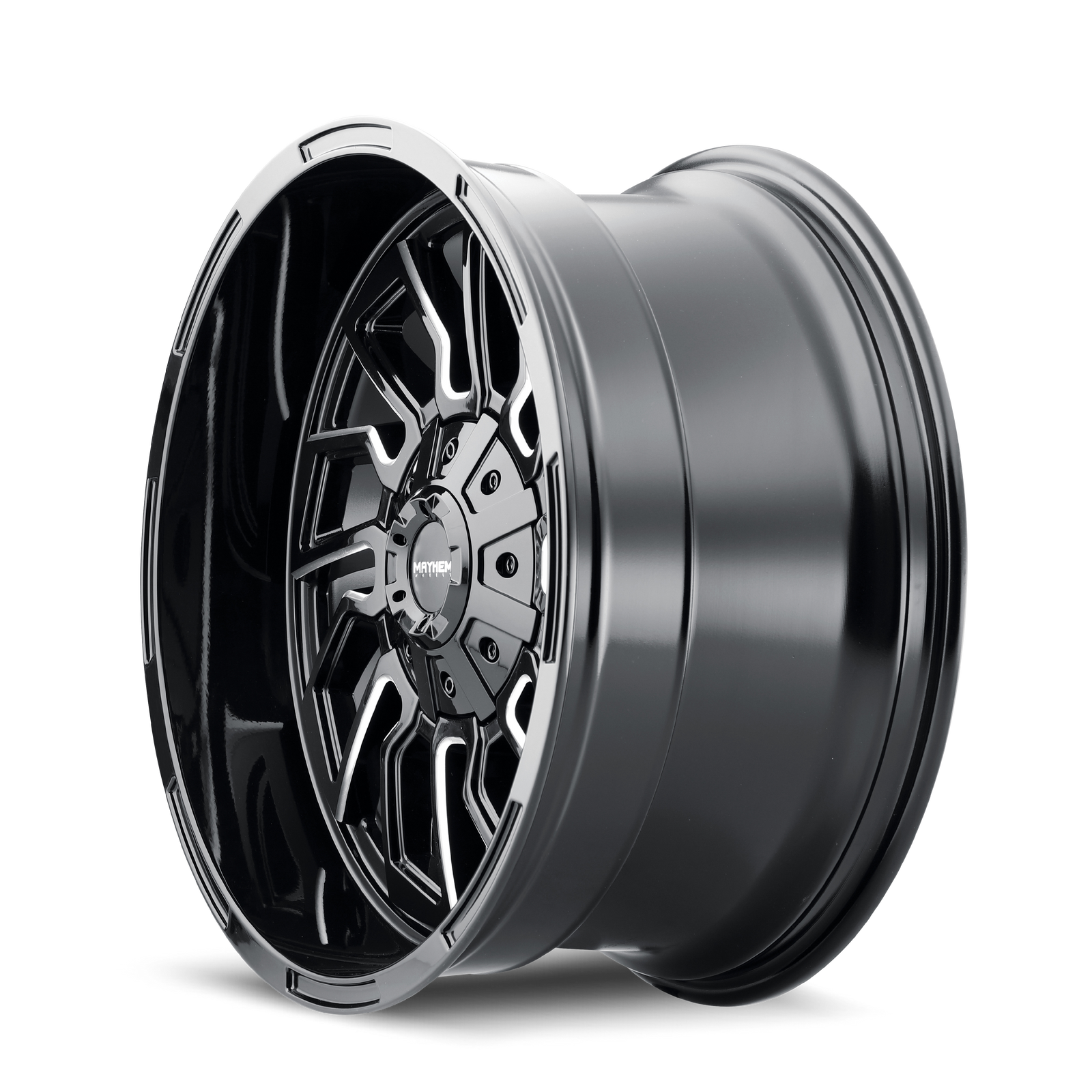 Mayhem FLYWHEEL Gloss black milled 22x10 -19 8x165.1mm 125.2mm - Wheelwiz