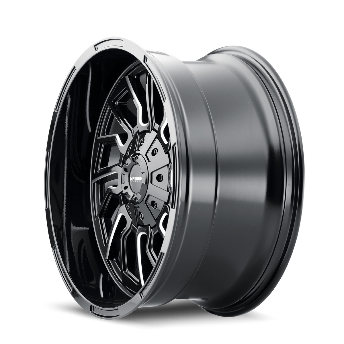 Mayhem FLYWHEEL Gloss black milled 20x10 -19 6x135|6x139.7mm 106mm - Wheelwiz