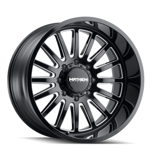 Mayhem UTOPIA Gloss black milled 22x12 -44 6x135mm 87.1mm - Wheelwiz