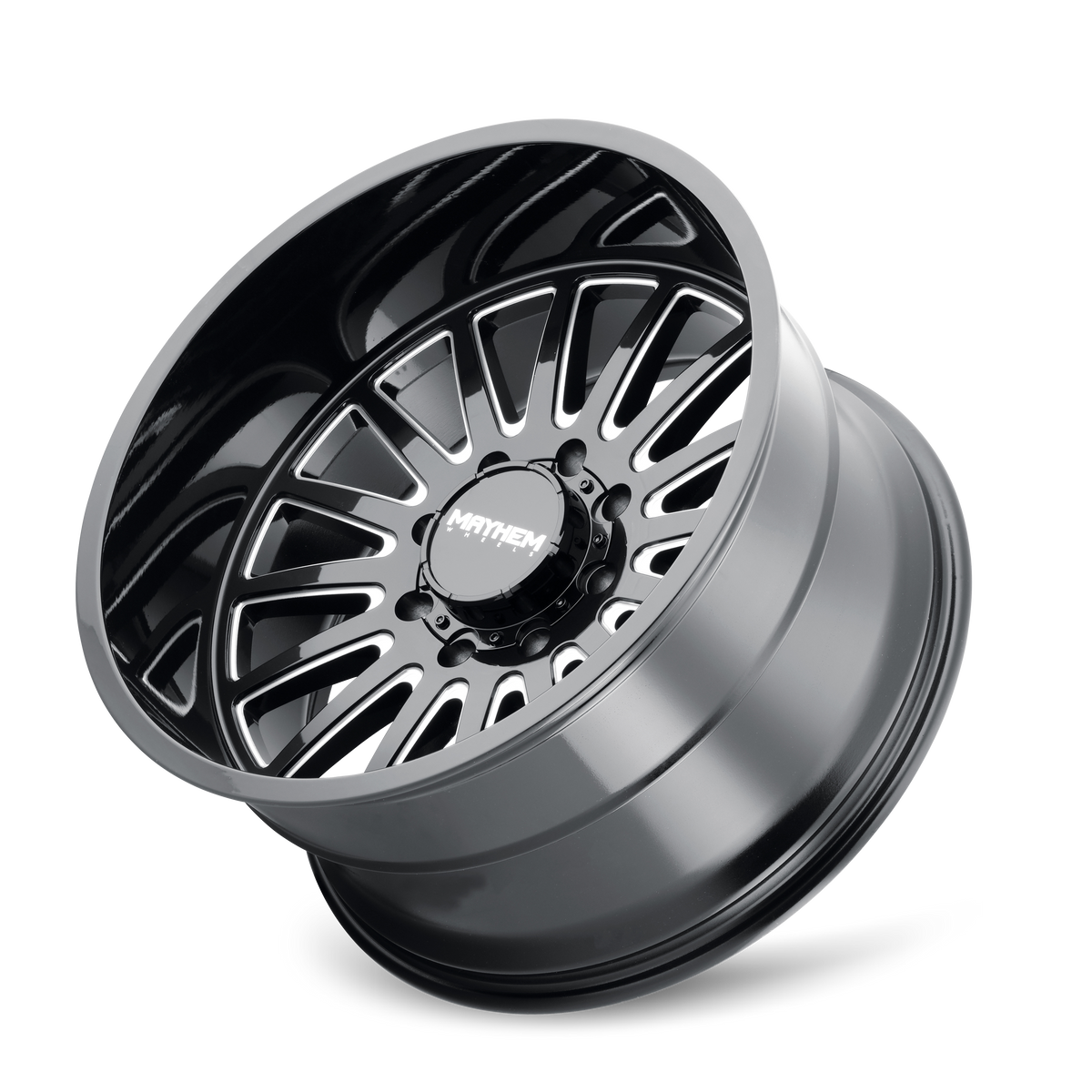 Mayhem UTOPIA Gloss black milled 22x12 -44 6x139.7mm 106mm - Wheelwiz