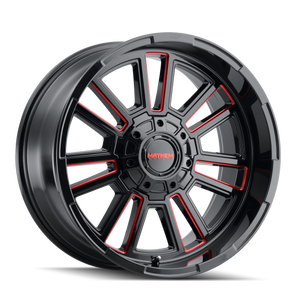 Mayhem APOLLO Gloss black milled prism red 20x9 +18 6x135|6x139.7mm 106mm