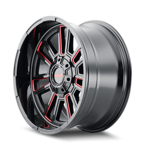 Mayhem APOLLO Gloss black milled prism red 20x9 +18 6x135|6x139.7mm 106mm - Wheelwiz