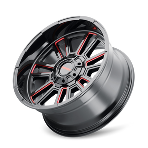 Mayhem APOLLO Gloss black milled prism red 20x10 -19 8x170mm 125.2mm - Wheelwiz