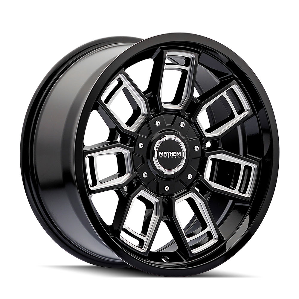Mayhem ORDINANCE Gloss black milled 20x9 0 5x127|5x139.7mm 87.1mm - Wheelwiz