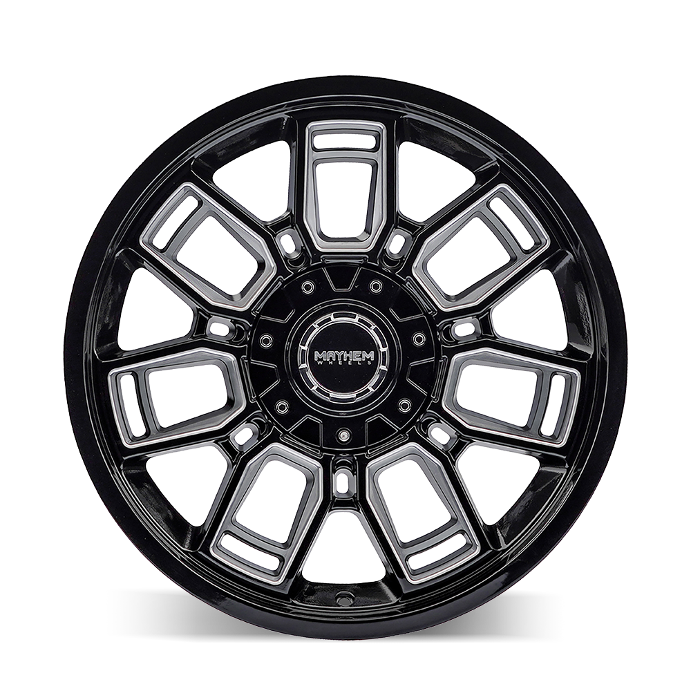 Mayhem ORDINANCE Gloss black milled 20x9 0 6x135|6x139.7mm 106.1mm - Wheelwiz