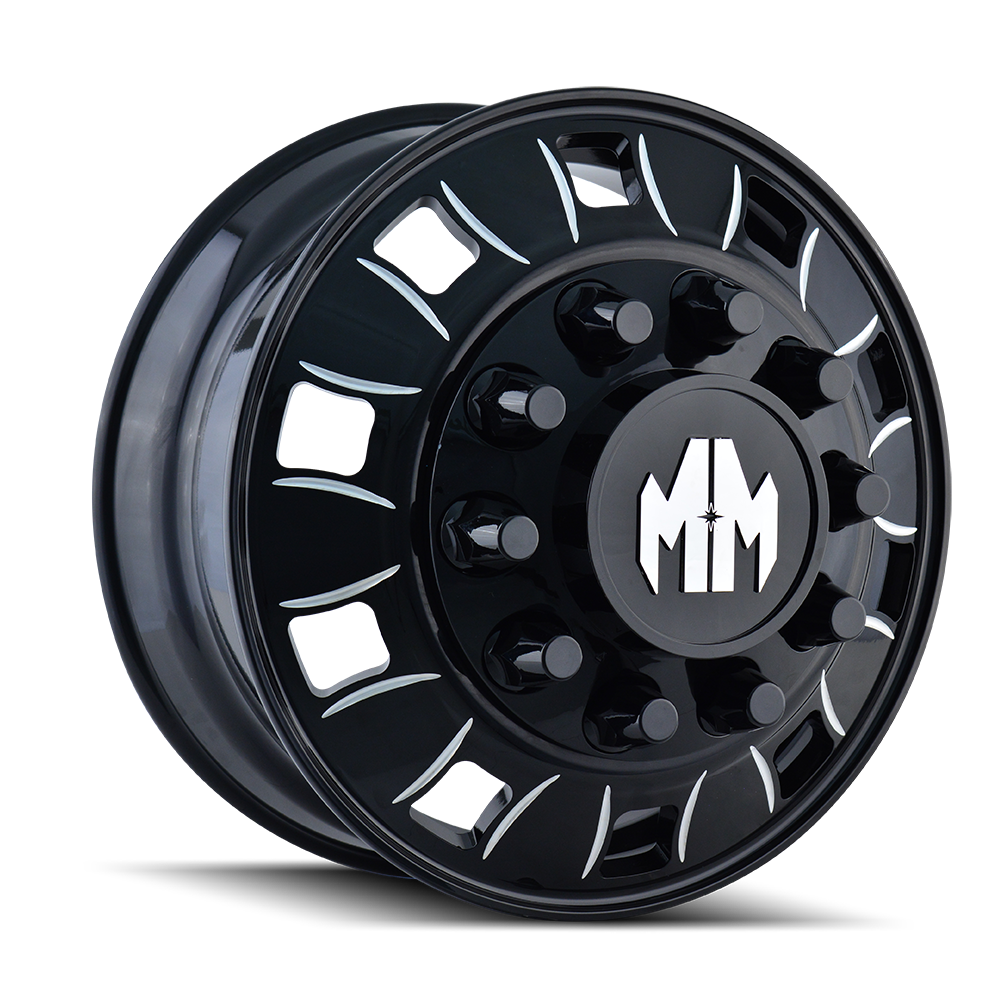 Mayhem BIGRIG Gloss black milled 22.5x8.25 +169 10x285.75mm 220.1mm - Wheelwiz