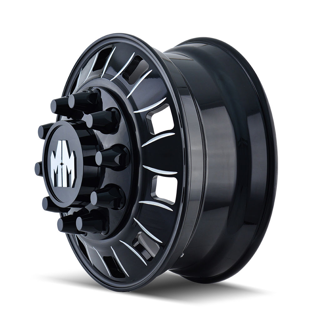 Mayhem BIGRIG Gloss black milled 22.5x8.25 +169 10x285.75mm 220.1mm - WheelWiz