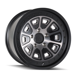 Mayhem FLAT IRON Matte black machined 17x9 -12 5x114.3mm 72.6mm