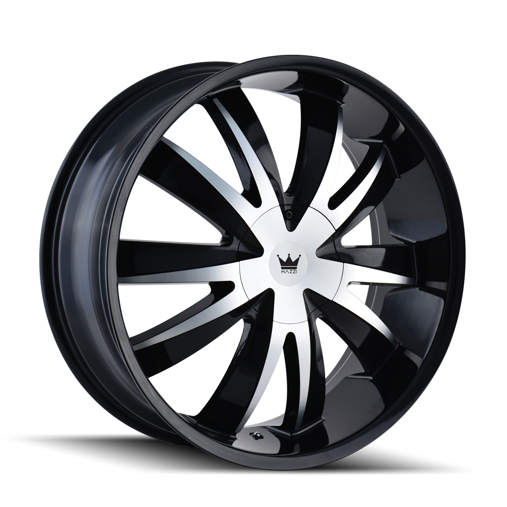 Mazzi EDGE Gloss black machined 22x8.5 +35 5x112|5x120mm 72.56mm - Wheelwiz