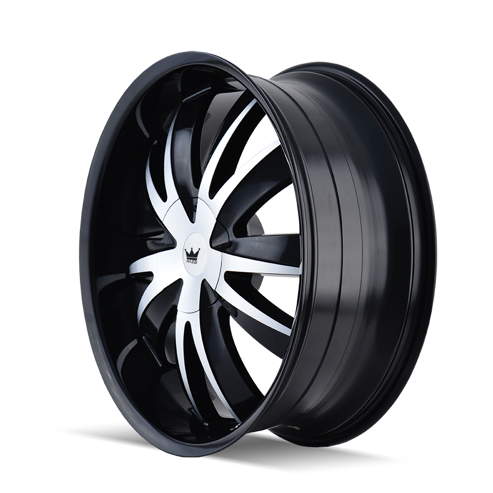 Mazzi EDGE Gloss black machined 20x8.5 +35 5x112|5x120mm 72.56mm - Wheelwiz